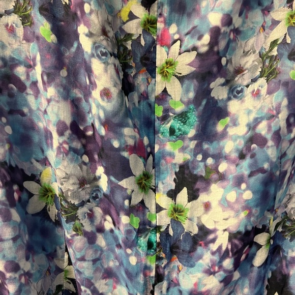 Ivy + Blu Blue Floral Belted Sleeveless‎ Dress Size 8 - Picture 5 of 9